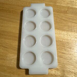 Antique White Milk Glass Artist Painter Paint Palette 8 Slot Color Mixing Board